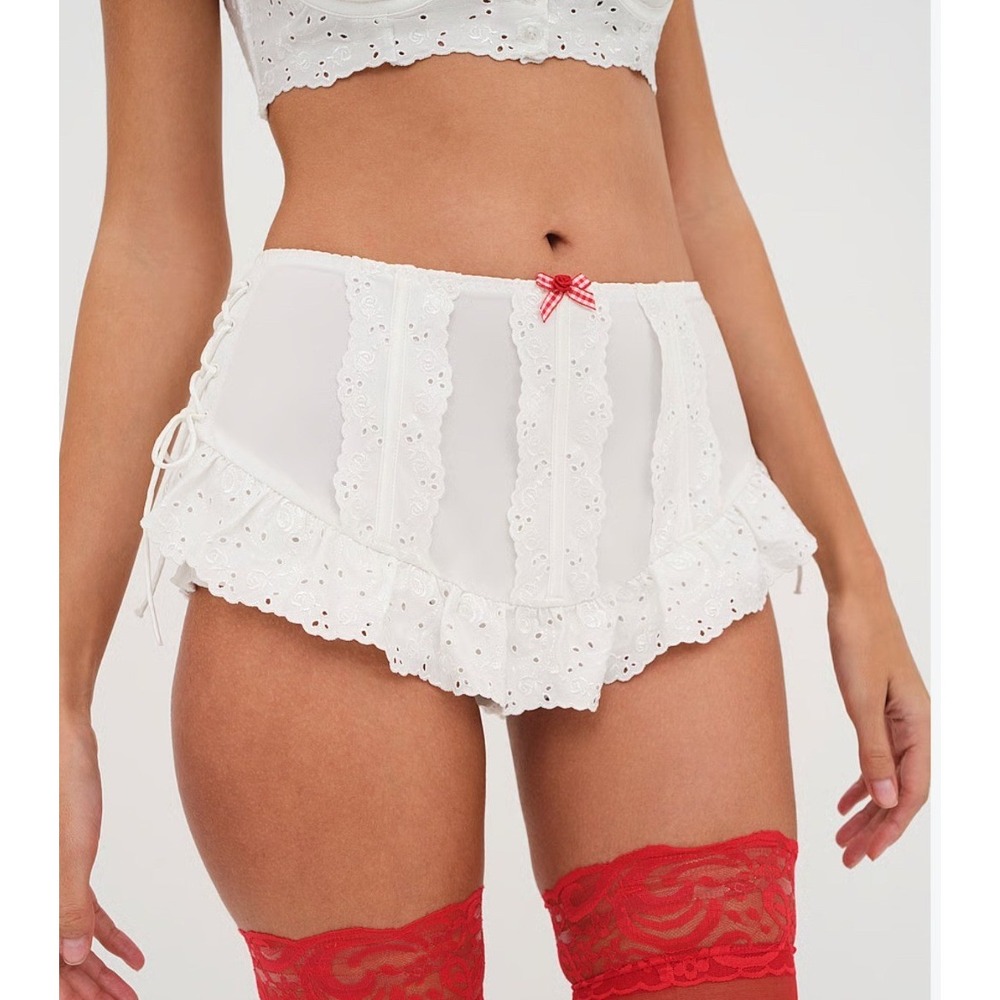 NEW For Love & Lemons Victoria's Secret Martha High Waist Corset Bloomer White M